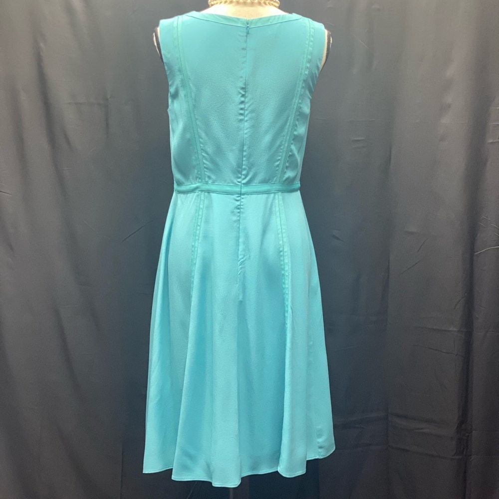 Talbots Silk Dress Women’s 6 Aqua Knee Length Back Zipper Lined LUXURY - Picture 12 of 12